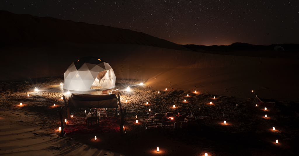 Best Morocco Desert Tours - luxury glamping tent in the Sahara